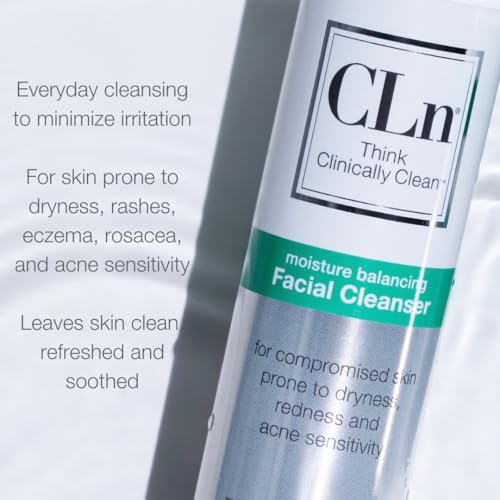 CLn¢ç Facial Cleanser - Hydrating Facial Cleanser with Glycerin, For Skin Prone to Dryness, Eczema, Redness, Irritation & Acne Sensitivity, Fragrance-Free & Paraben-Free, 3.4 fl. oz. (Pack of 2)
