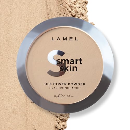 Lamel Smart Skin Silk Compact Powder - Long Lasting Pressed Finishing Powder - Oil Control Makeup, Suitable for Dry Skin, Lightweight Formula, 0.28 oz (403 Ivory)