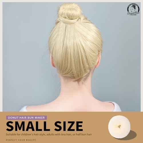Teenitor 4pcs Hair Bun Shaper Set with Extra-large, Large, Medium, Small Donut Hair Bun Maker, 20pcs Large Bobby Pins, Cream Color