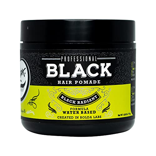 Rolda Black Hair Pomade - Medium Hold And Shine - Black Radiant Formula Temporarily Covers Grey Hairs - Water-based Formula, All Day Hold, Flake-free, Alcohol-free