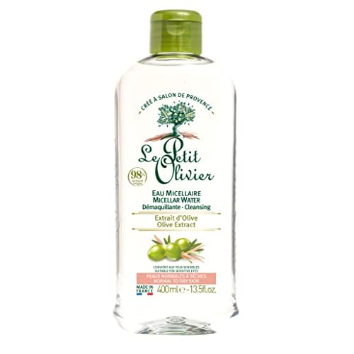 Le Petit Olivier Cleansing Micellar Water - Enriched with Olive Extract - Gently Cleanses Skin - Made with Natural Origin Ingredients - 13.5 oz Cleanser