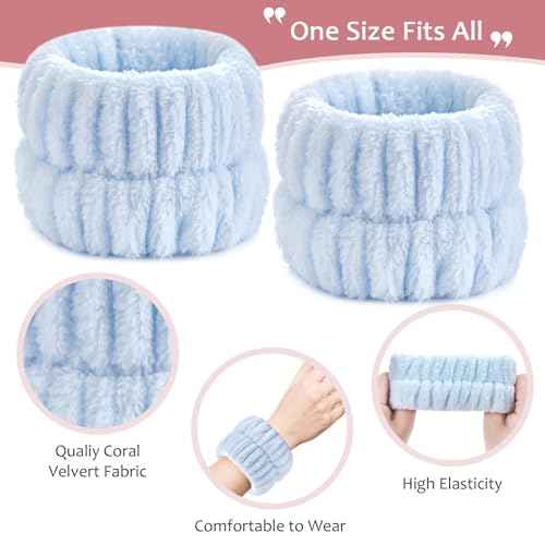 6pcs Wrist Bands for Washing Face, Absorbent Face Wash Wristbands, Arm Water Guards, Microfiber Spa Wash Band for Girls Prevent Water from Spilling Down Your Arms