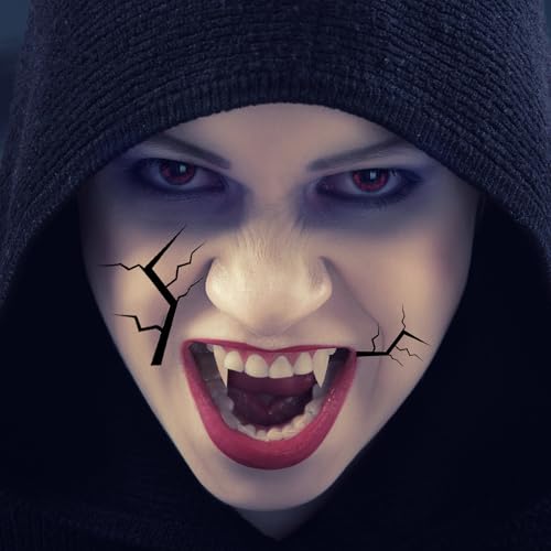 Halloween Stitches Temporary Tattoos - 18 Sheets Fake Scars Makeup
