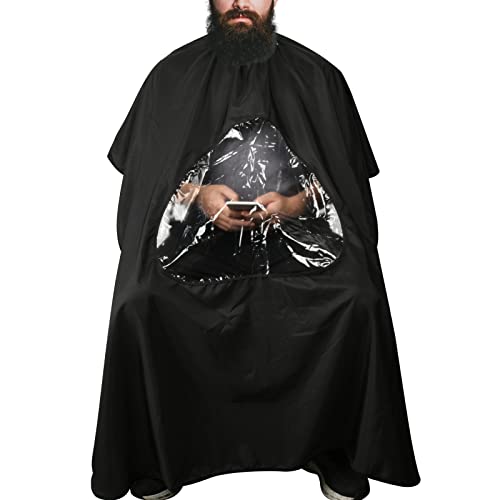 CM Barber Cape with Clear Window – Waterproof Hair Cutting Apron