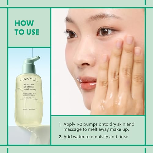 Hanyul Artemisia Soothing Cleansing Oil | Gentle, Soothing Cleanse to Hydrate + Remove Impurities