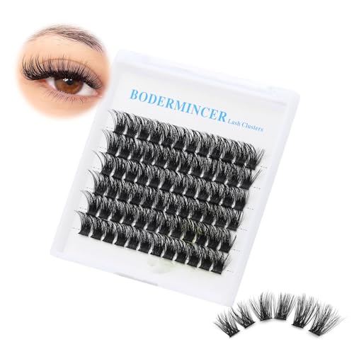 Bodermincer 72 Cluster Bundles 3D Effect Glue Bonded Individual LashEyelash Extensions Natural Style (18MM)