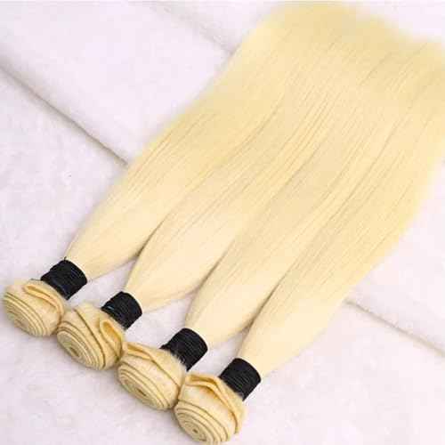 613 Bundles Human Hair 3Bundles Light Blonde Color Real Human Hair Bundles Extensions 613 Straight Human Hair 3Bundles (101214 Inch)