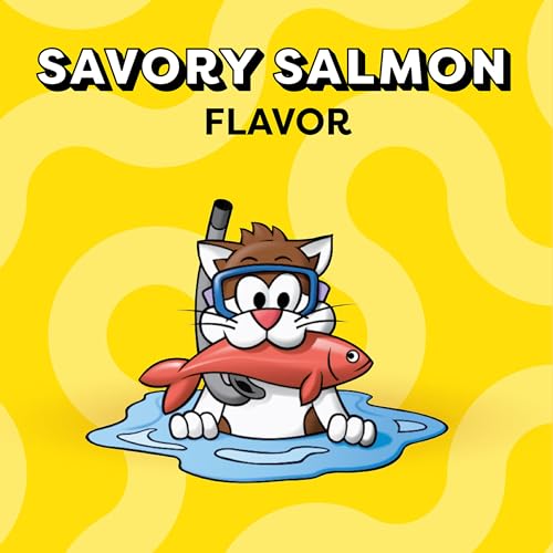 TEMPTATIONS Classic Crunchy and Soft Cat Treats Savory Salmon Flavor, 6.3 oz. Pouch (Pack of 10)