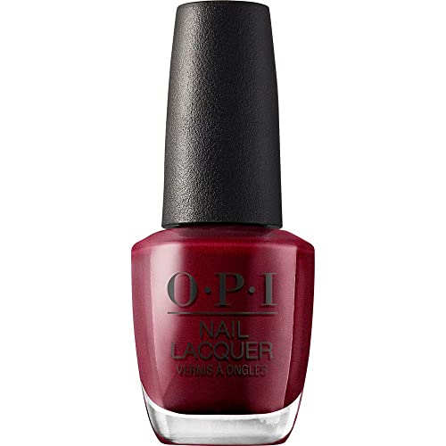 OPI Bogotá Blackberry Nail Lacquer - Opaque Dark Red Pearl, Long-Lasting Polish