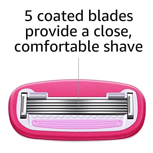 5-Blade Women's Razor System with Handle, 12 Cartridges & Shower Holder