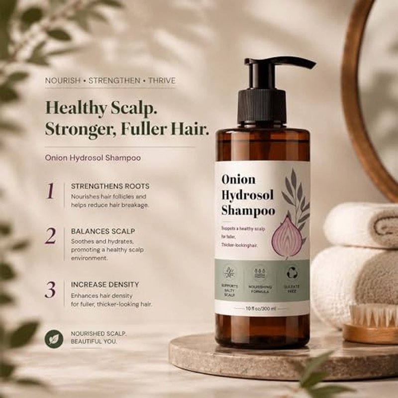 Onion Hydrosol Shampoo with Rosemary & Biotin for Thicker Hair