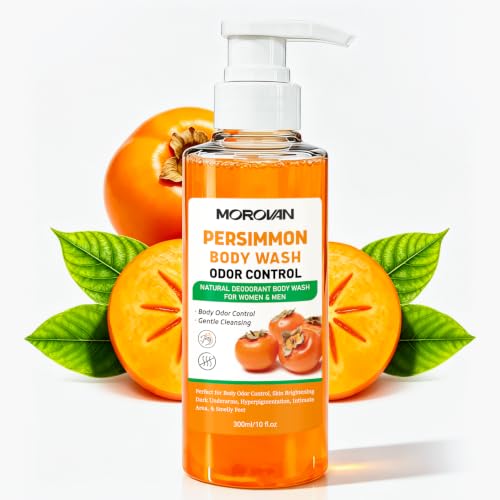 Morovan Persimmon Body Wash for Elderly Skin - Odor Control & Nourishing Cleanser