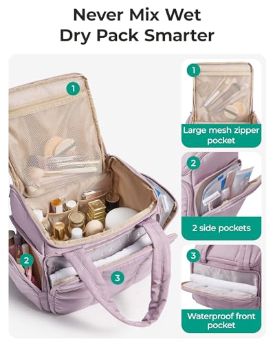 BAGSMART Travel Toiletry Bag with Water-Resistant Fabric