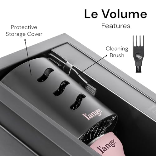 L'ANGE HAIR Le Volume 2-in-1 Titanium Blow Dryer Brush | Frizz Control Blowout Hair Dryer Brush For Drying And Straightening | Volumizing Hot Air Styler For All Hairstyles | Oval Barrel | Blush - 75mm