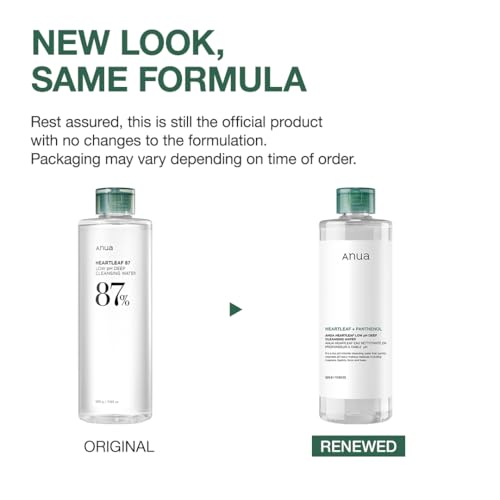 ANUA Heartleaf Low pH Deep Cleansing Water, Micella Water, Panthenol, Squalane, Makeup Remover for Sensitive Skin, Korean Skin Care (500g, 17.63 oz.)