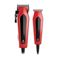 Andis 562940 Ultra Clip Corded Clipper & Trimmer 15-PieceHair Cutting Combo Kit, Stainless Steel Blades, Power Pivot Motor, Whisper Quiet, Hanger Loop, Red