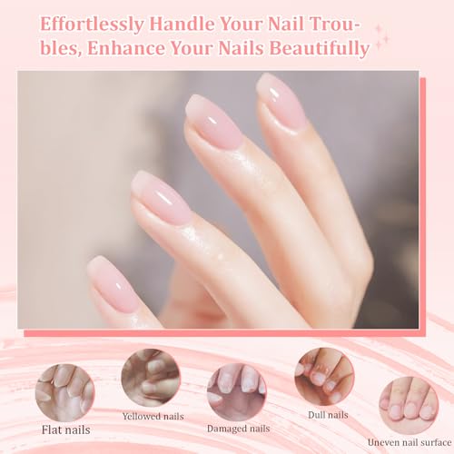 JODSONE 10 Colors Builder Nail Gel Set with Base & Top Coat - SET-09, No Wiping, Long-Lasting, UV LED Cured