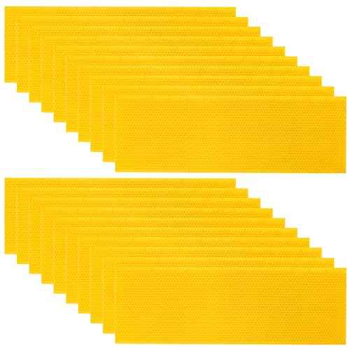 Beehive Waxed Coated Foundation Sheet,5-5/8-Inch Medium Beeswax Foundation Sheets,20 Pcs Plastic Bee Hive Foundation Sheet,Beehive Foundation Sheet Fit Medium Frame Beekeeping Supply
