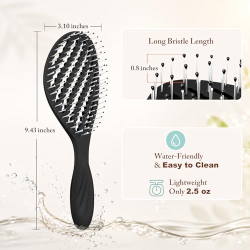 Elfirly Curved Vented Detangler Brush 2-Pack for Fine Hair