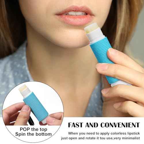 Sureio 10 Pack Lip Balm Holder Keychain Compact Clip On lipstick Lip Gloss Holder Keychain Elastic lipstick Sleeve Clip (Bright Colors)