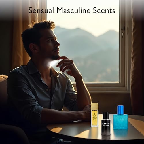 NovoGlow Signature Scent 4-Piece Mini Fragrance Set for Men - Spicy Aromatic Citrus & Woody Notes, 4x30ml