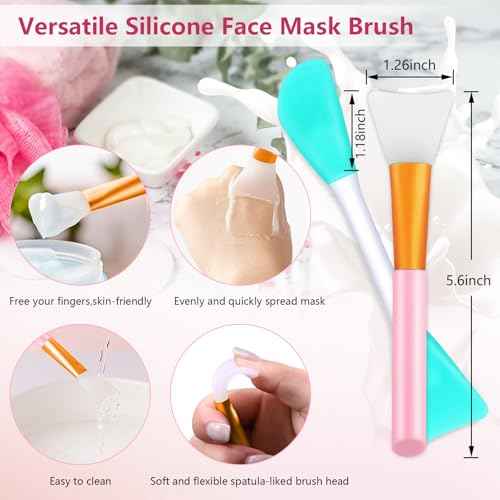 Silicone Face Scrubber, 2pcs Exfoliating Lip Brush, 4pcs Cleansing Brush,2pcs Face Mask Brush Exfoliator Blackhead Skin Tool