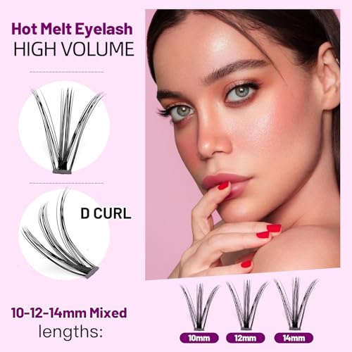 20D Cluster Eyelashes Mixed 10-16mm D Curl 0.07mm 200 Pcs