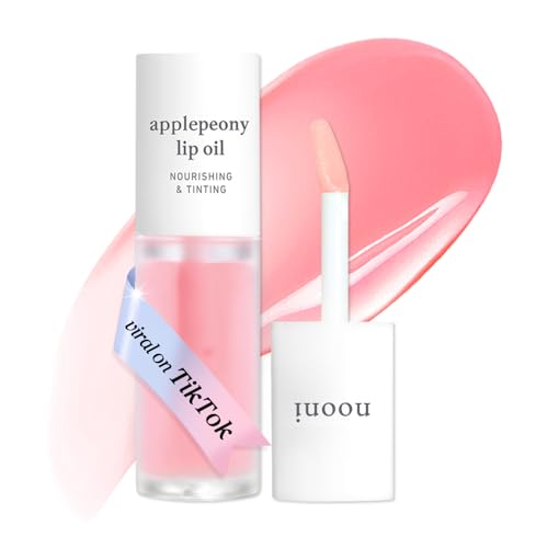 NOONI Korean Tinted Lip Oil - Applepeony - Hydrating & Plumping Lip Glow