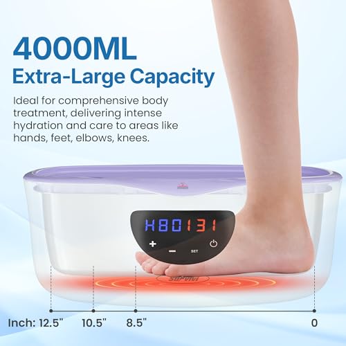4000ml Paraffin Wax Machine for Hands and Feet, Paraffin Wax Warmer Kit with Auto-time & Temperature Control, Paraffin Bath Machine for Hands w/ 8Pack Refills, Purple