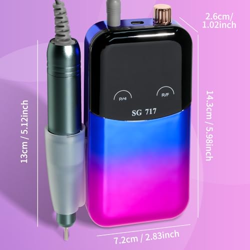 LIMEGIRL Cordless Electric Nail Drill Kit 45,000 RPM with 14 Bits for Acrylic & Gel Nails