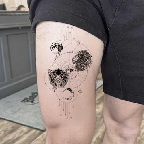 Temporary Tattoos Animal Viking tribal tattoo Totem sticker,16 Sheets Waterproof Long Lasting Fake tattoo for Men Arm Q781