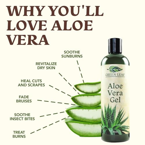 Amazing Aloe Vera Gel, Freshly Cut 100% Pure Aloe - Premium Quality, USA Grown, Vegan, Unscented - Natural Sunburn Relief, Skin Care, Face & Hair Care