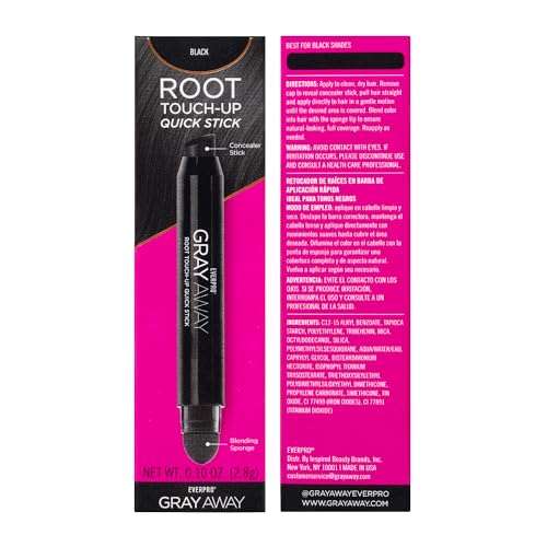 EVERPRO Gray Away Root Touchup Stick, Black, 0.1 oz