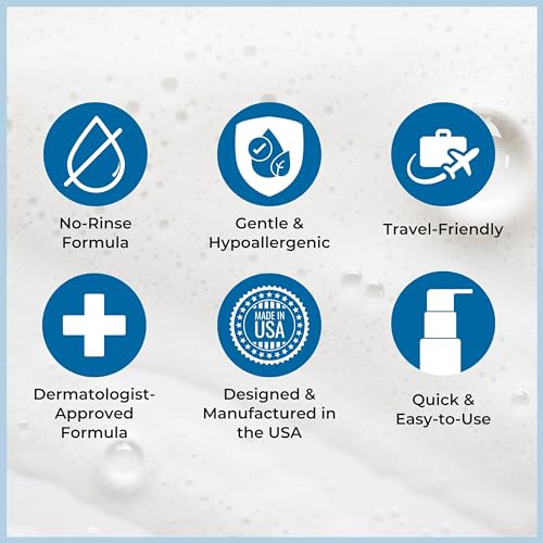 Nurture Rinse Free Waterless Foaming Cleanser | Women, Camping, Elderly & Hospital Care | Waterless Shower & Bath Wash w/Aloe for Sensitive Dry Skin