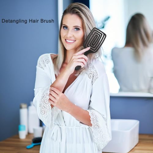 Detangler Hair Brush for Wet & Dry Hair - Soft Nylon Bristles
