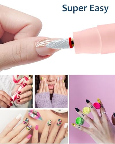 LAIKME Cordless Electric Nail Drill Kit with 6 Bits for Manicure & Gel Polish Removal