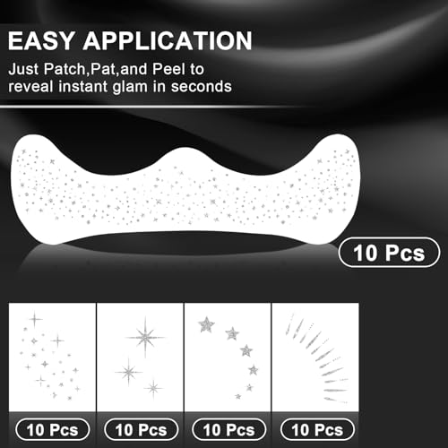 Silver Glitter Freckles Face Tattoos - 20Pc Waterproof Set