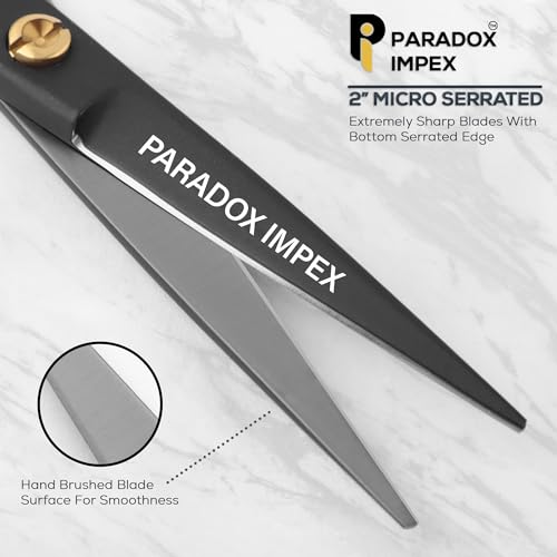 5¡± Beard and Mustache Scissors, German Stainless Steel Beard Scissors Come with 1 Tweezers, 1 Beard Comb, 1 Mustache Comb and Pouch, Hair Scissors for All Facial Hairs. (Black)