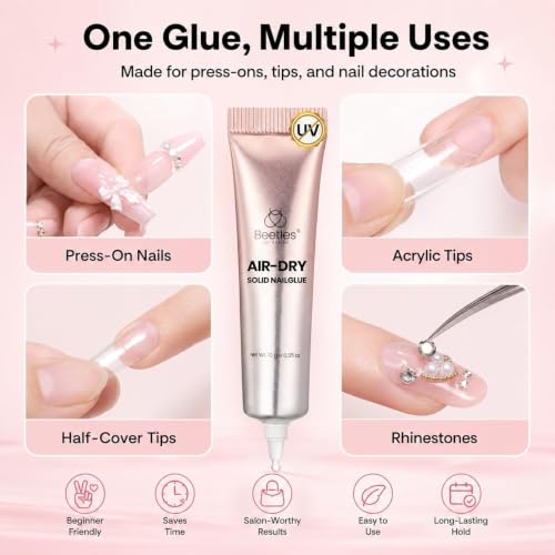 Beetles Nail Glue 10g - No UV, 5s Quick Set, 28+ Days