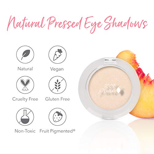 100% PURE Pressed Powder Eye Shadow (Fruit Pigmented), Star Shimmer Eyeshadow, Buildable Pigment, Easy to Apply, Natural Makeup (Soft Gold Sheen w/ Yellow Undertones) - 0.07 oz