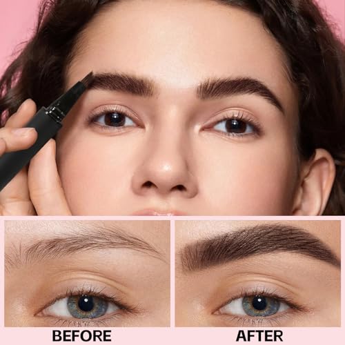 Waterproof Eyebrow Pencil Set with Dual-End Brush & Blade Tip