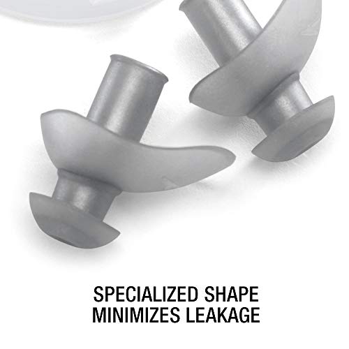 Speedo Unisex-Adult Swim Training Ergo Ear Plugs Silver, 1 Pair (Pack of 1)