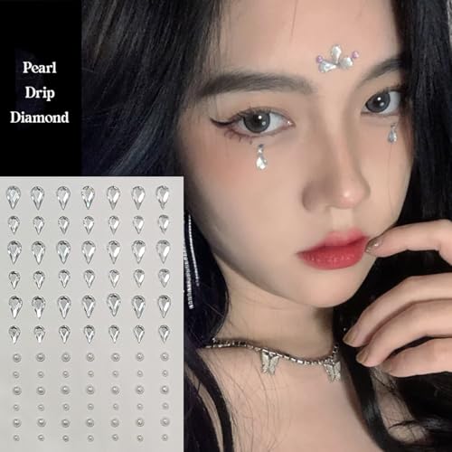 Face Gems Self-Adhesive Rhinestone Stickers - 5 Sheets