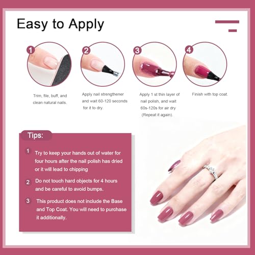 OpenLive Dark Pink Quick Dry Nail Polish - 16.5ml Long-Lasting Shine