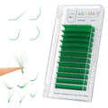 Colored Eyelash Extensions Green 0.07 D Curl 8-15mm Mixed