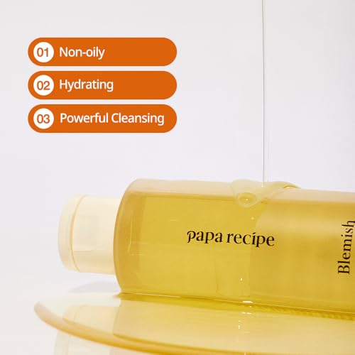Papa Recipe Blemish Cleansing Oil 120ml ? 71% Rice Bran Oil, Waterproof Makeup Remover & Blackhead Support, Hydrating Gentle Formula ? Korean Facial Cleanser