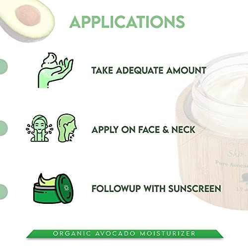 Shira Shir Organic Avocado Moisturizer, 24-Hour Hydrating Face Cream Infused with Vitamins A, B, D, and E for Nourished Skin, Pure Face Moisturizer Cream(50ml)