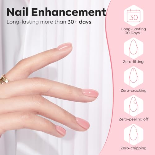 Modelones Base Coat Builder Nail Gel - 2 Pcs Clear & Rose Nude Pink B-Clear Rose-2