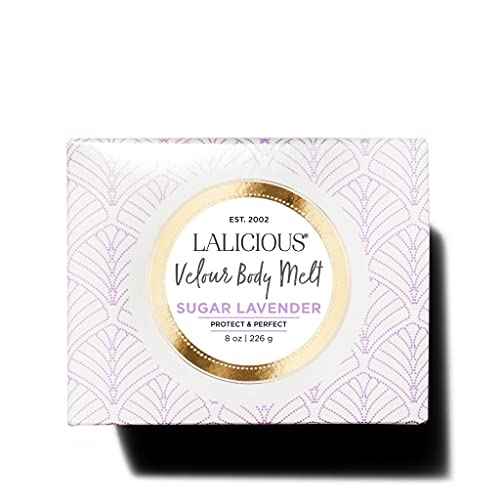 LaLicious Sugar Lavender Velour Body Melt - Multitasking Gel-to-Oil Skin Moisturizer with Macadamia Oil & Coconut Oil - Shave Gel, Hair/Scalp/Hand/Foot Mask - Help Prevent Stretch Marks (8oz)