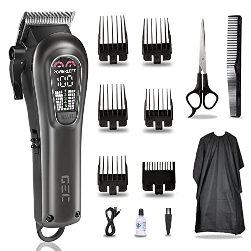 GEC Smart Hair Clipper for Men,Rechargeable -Professional Clippers,Low Noise 5-Mode Hair Clippers with Auxiliary Light Hair Trimmer Kit for Men